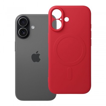 Silikonový kryt pro iPhone 17 Mag Cover kompatibilní s MagSafe (ochrana fotoaparátu) červený