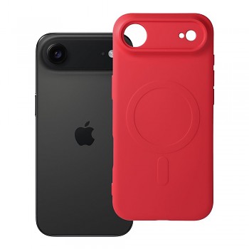 Silikonový kryt pro iPhone 17 AIR Mag Cover kompatibilní s MagSafe (ochrana fotoaparátu) červený