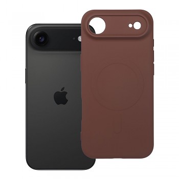 Silikonový kryt pro iPhone 17 AIR Mag Cover kompatibilní s MagSafe (ochrana fotoaparátu) hnědý