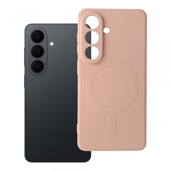 Silikonový kryt pro Samsung S26 Mag Cover kompatibilní s MagSafe (ochrana fotoaparátu) růžový