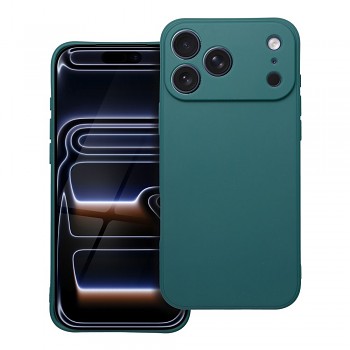 Matný kryt pro iPhone 17 Pro Max / 18 Pro Max (nízký okraj kolem fotoaparátu) tmavě zelený