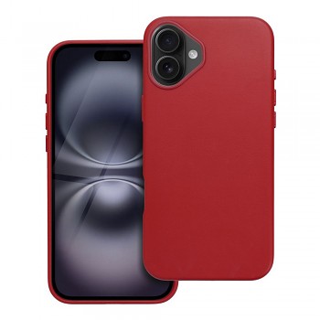 Kožený kryt Leather Mag kompatibilní s MagSafe pro iPhone 16 Plus červený