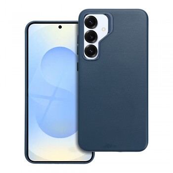 Kožený kryt Leather Mag kompatibilní s MagSafe pro Samsung S25 Plus modrý