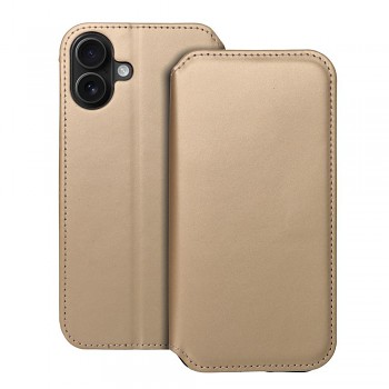 Knížkové pouzdro Dual Pocket Book pro iPhone 16 Plus zlaté