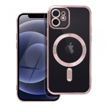 Kryt Electro Mag kompatibilní s MagSafe pro iPhone 12 růžově zlatý