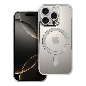 Kryt Electro Mag kompatibilní s MagSafe pro iPhone 16 Pro stříbrný