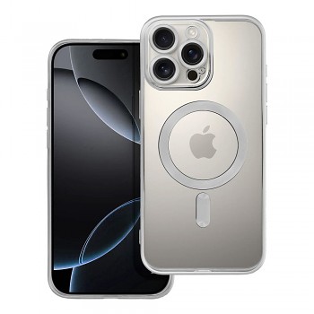 Kryt Electro Mag kompatibilní s MagSafe pro iPhone 16 Pro Max stříbrný