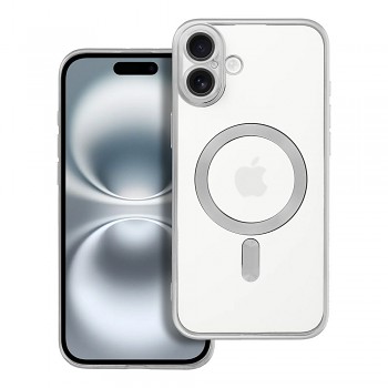 Kryt Electro Mag kompatibilní s MagSafe pro iPhone 16 Plus stříbrný