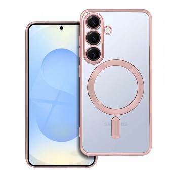 Kryt Electro Mag kompatibilní s MagSafe pro Samsung S25 růžově zlatý