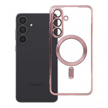 Kryt Electro Mag kompatibilní s MagSafe pro Samsung S25 FE růžově zlatý