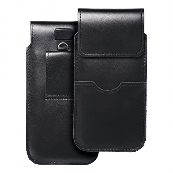 Zasouvací pouzdro s klopou pro iPhone 11 / 12 / 13 / Samsung S7 EDGE Royal velikost XL černé