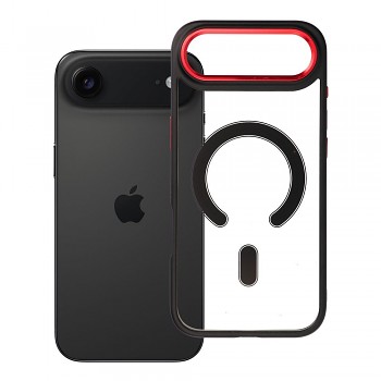 Kryt pro iPhone 17 AIR Color Edge Mag Cover kompatibilní s MagSafe černo-červený