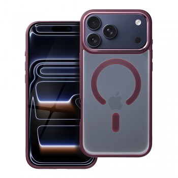 Kryt pro iPhone 17 Pro Max / 18 Pro Max s nízkým okrajem fotoaparátu Matte Mag Cover kompatibilní s MagSafe červený
