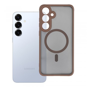 Kryt pro Samsung S25 PLUS Full Matte Mag Cover kompatibilní s MagSafe hnědý