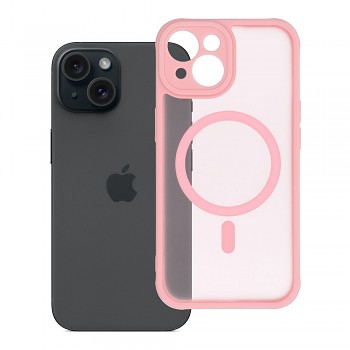 Kryt pro iPhone 15 Full Matte Mag Cover kompatibilní s MagSafe světle růžový