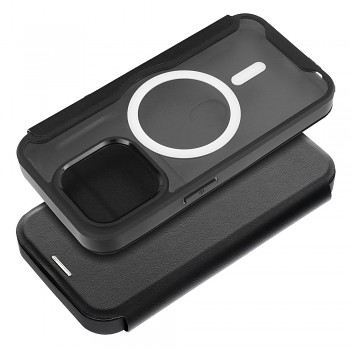 Knížkové pouzdro Smart Mag kompatibilní s MagSafe pro iPhone 15 Plus černé