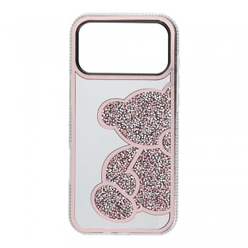 Kryt Teddy Bear pro iPhone 17 Pro Max / 18 Pro Max (nízký okraj kolem fotoaparátu) růžový
