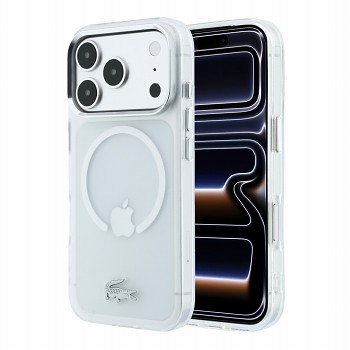 Lacoste IML Frosted Petit Pique Metal Logo MagSafe Zadní Kryt pro iPhone 18 Pro Transparent
