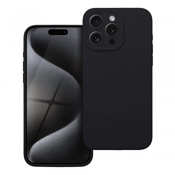 Silikonový kryt 2 mm s ochranou fotoaparátu pro iPhone 15 Pro Max černý