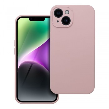 Silikonový kryt 2 mm s ochranou fotoaparátu pro iPhone 14 pudrově růžový