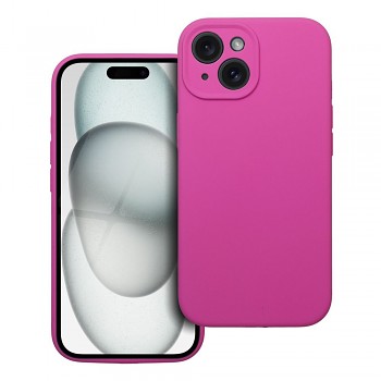 Silikonový kryt 2 mm s ochranou fotoaparátu pro iPhone 15 růžový