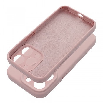 Silikonový kryt 2 mm s ochranou fotoaparátu pro iPhone 16 Plus pudrově růžový