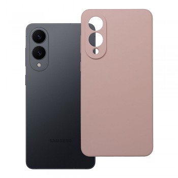 Silikonový kryt 2 mm s ochranou fotoaparátu pro Samsung S25 Edge pudrově růžový