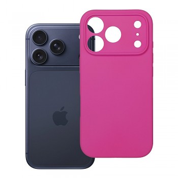 Silikonový kryt 2 mm s ochranou fotoaparátu pro iPhone 17 Pro / 18 Pro (nízký okraj kolem fotoaparátu) růžový