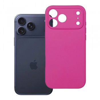 Silikonový kryt 2 mm s ochranou fotoaparátu pro iPhone 17 Pro Max / 18 Pro Max (nízký okraj kolem fotoaparátu) růžový