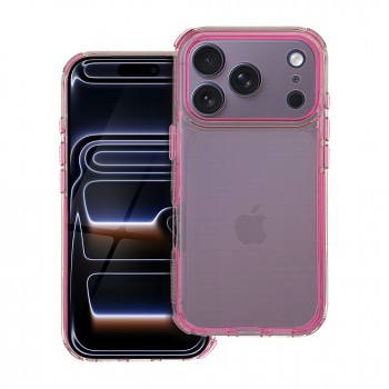 Kryt pro iPhone 17 Pro / 18 Pro s nízkým okrajem fotoaparátu Matrix Clear pudrově růžový