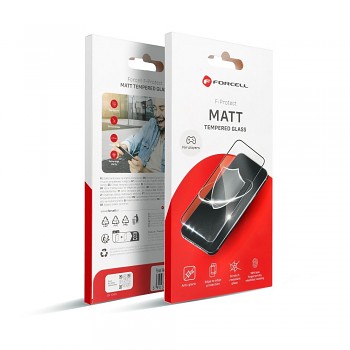 Ochranné tvrzené sklo pro iPhone X / XS / 11 PRO Forcell Matt Glass černé