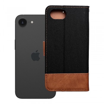 Pouzdro pro iPhone 16e (SE 4 2025) Jeans Book černé
