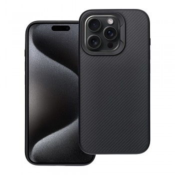 Kryt pro iPhone 15 PRO Carbon Elite Mag Cover kompatibilní s MagSafe černý