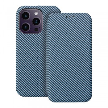 Pouzdro pro iPhone 14 PRO Folio Side Magnet modré
