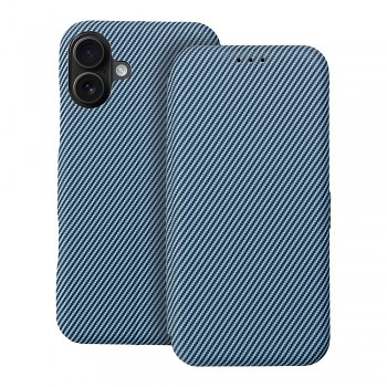 Pouzdro pro iPhone 16 PLUS Folio Side Magnet modré