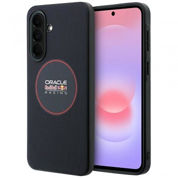 RED BULL kryt pro SAMSUNG A37 RBHCA3724PUILVR (síťované PU červený kroužek a kovová tlačítka) tmavě modrý