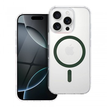 Kryt pro iPhone 14 Drop Glue Colorful Ring Mag Cover kompatibilní s MagSafe tmavě zelený