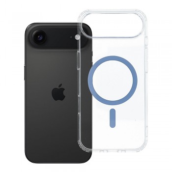 Kryt pro iPhone 17 AIR Drop Glue Colorful Ring Mag Cover kompatibilní s MagSafe světle modrý