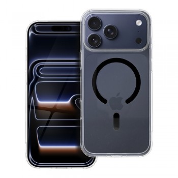 Kryt pro iPhone 17 Pro Max / 18 Pro Max s nízkým okrajem fotoaparátu Drop Glue Colorful Ring Mag Cover kompatibilní s MagSafe černý