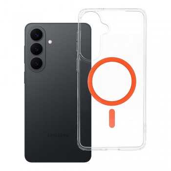 Kryt pro Samsung S26 PLUS Drop Glue Colorful Ring Mag Cover kompatibilní s MagSafe oranžový