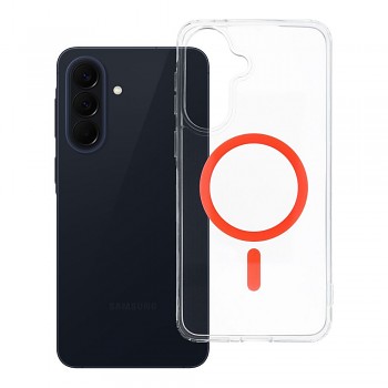 Kryt pro Samsung A57 Drop Glue Colorful Ring Mag Cover kompatibilní s MagSafe oranžový