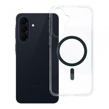 Kryt pro Samsung A57 Drop Glue Colorful Ring Mag Cover kompatibilní s MagSafe tmavě zelený
