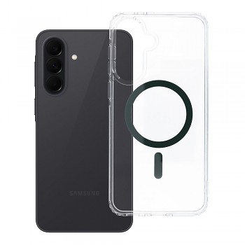 Kryt pro Samsung A37 Drop Glue Colorful Ring Mag Cover kompatibilní s MagSafe tmavě zelený