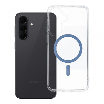 Kryt pro Samsung A37 Drop Glue Colorful Ring Mag Cover kompatibilní s MagSafe světle modrý