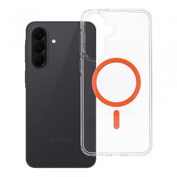 Kryt pro Samsung A37 Drop Glue Colorful Ring Mag Cover kompatibilní s MagSafe oranžový