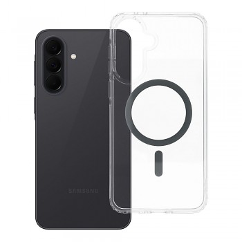 Kryt pro Samsung A37 Drop Glue Colorful Ring Mag Cover kompatibilní s MagSafe šedý