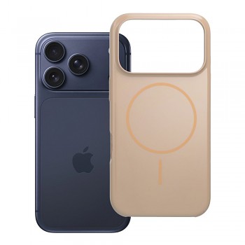 Kryt pro iPhone 17 Pro / 18 Pro s nízkým okrajem fotoaparátu Glossy Mag Cover kompatibilní s MagSafe desert zlatý
