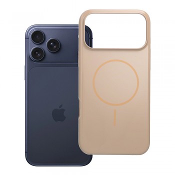 Kryt pro iPhone 17 Pro Max / 18 Pro Max s nízkým okrajem fotoaparátu Glossy Mag Cover kompatibilní s MagSafe desert zlatý