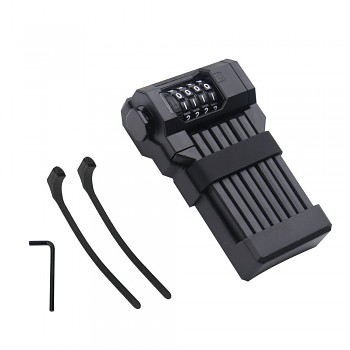 Mini rámový kombinační zámek se 4 číslicemi na kolo / koloběžku FSBYL48532 černý