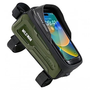 Wildman cestovní brašna na rám kola se zipem 1L (4 "- 7") M20 zelený